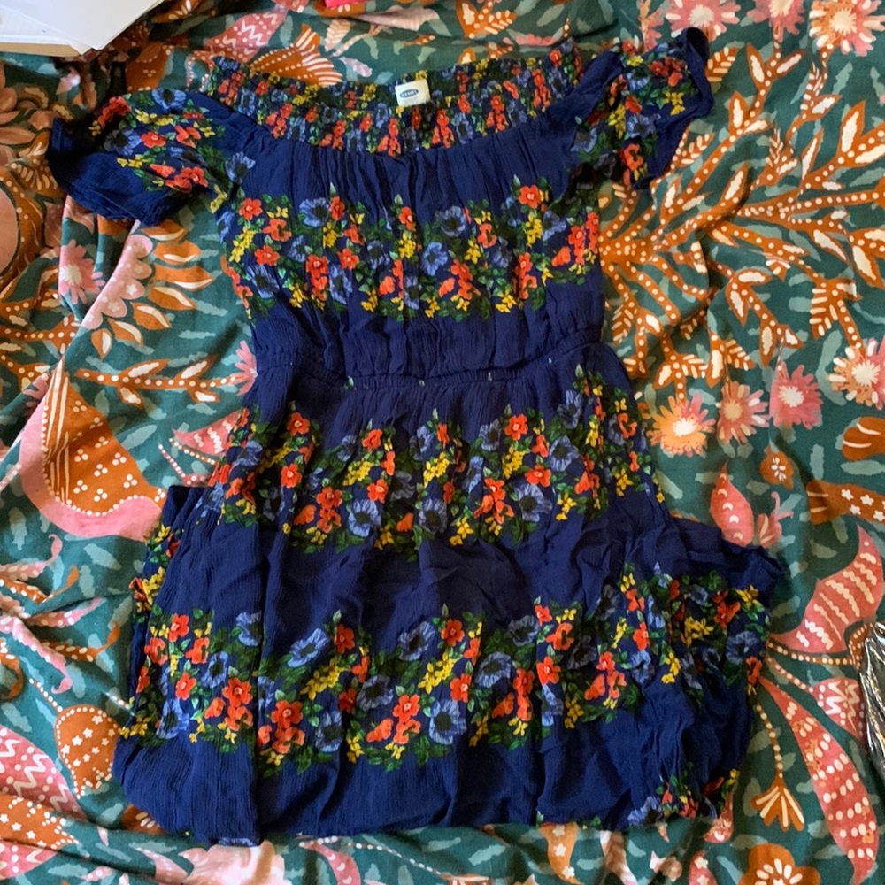 Vibrantly colored floral dress